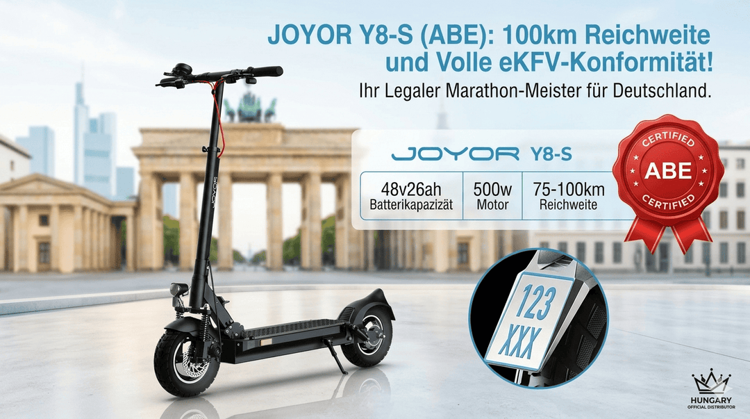 JOYOR Y8-S (ABE): Der Marathon-E-Scooter mit 100 km Reichweite & Straßenzulassung